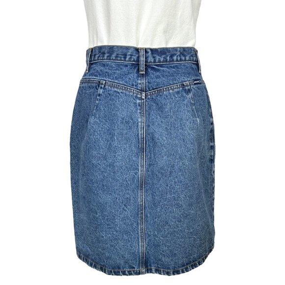 Vintage 90s-Y2K Jordache High Waisted Knee Length Denim Skirt - Picture 6 of 10